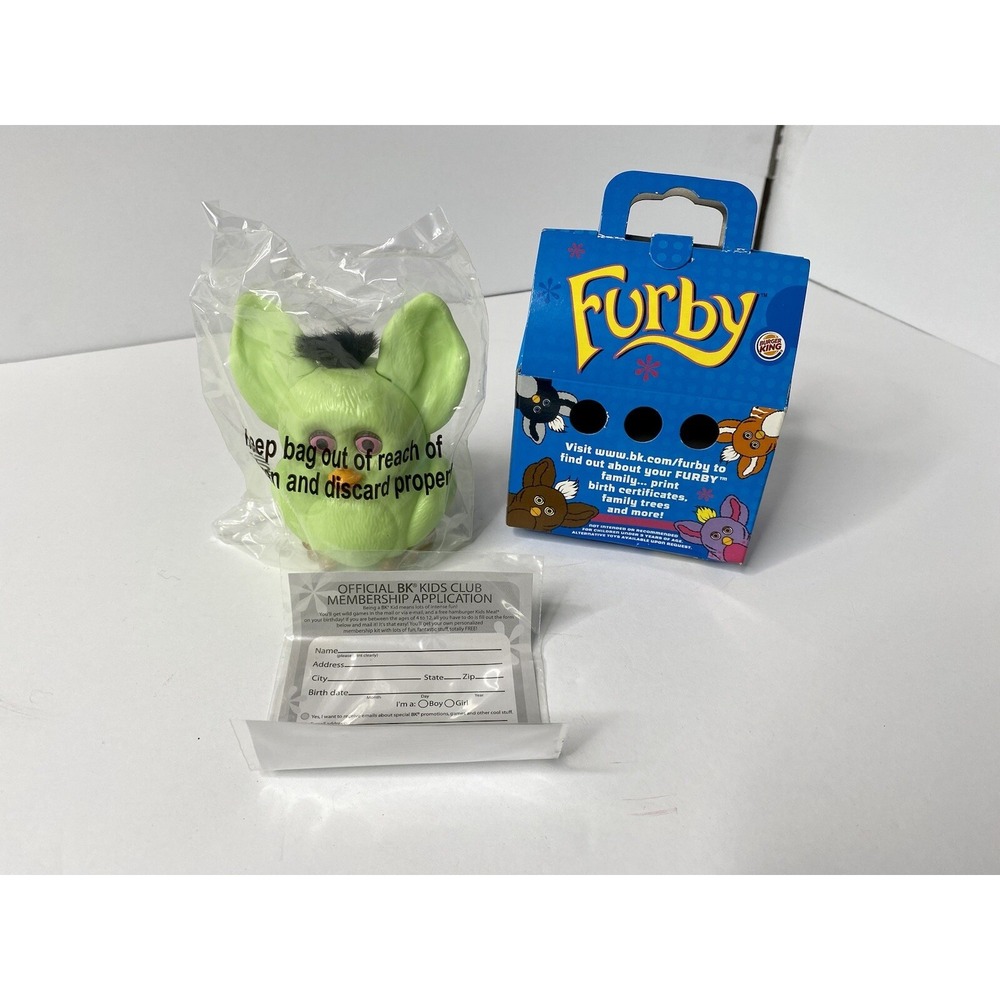 Furby Burger King Toy 2005 Sealed Package Green